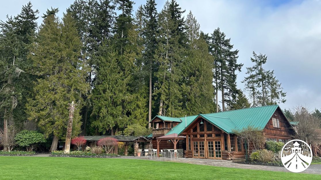 The exteriors of Kiana Lodge in Poulsbo which doubles as Blue Pine Lodge