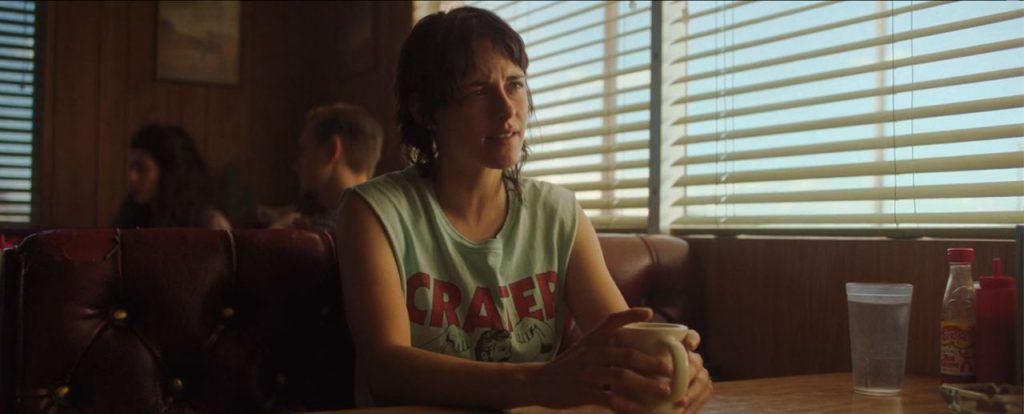 Kristen Stewart in Cafe 66 in Love Lies Bleeding.